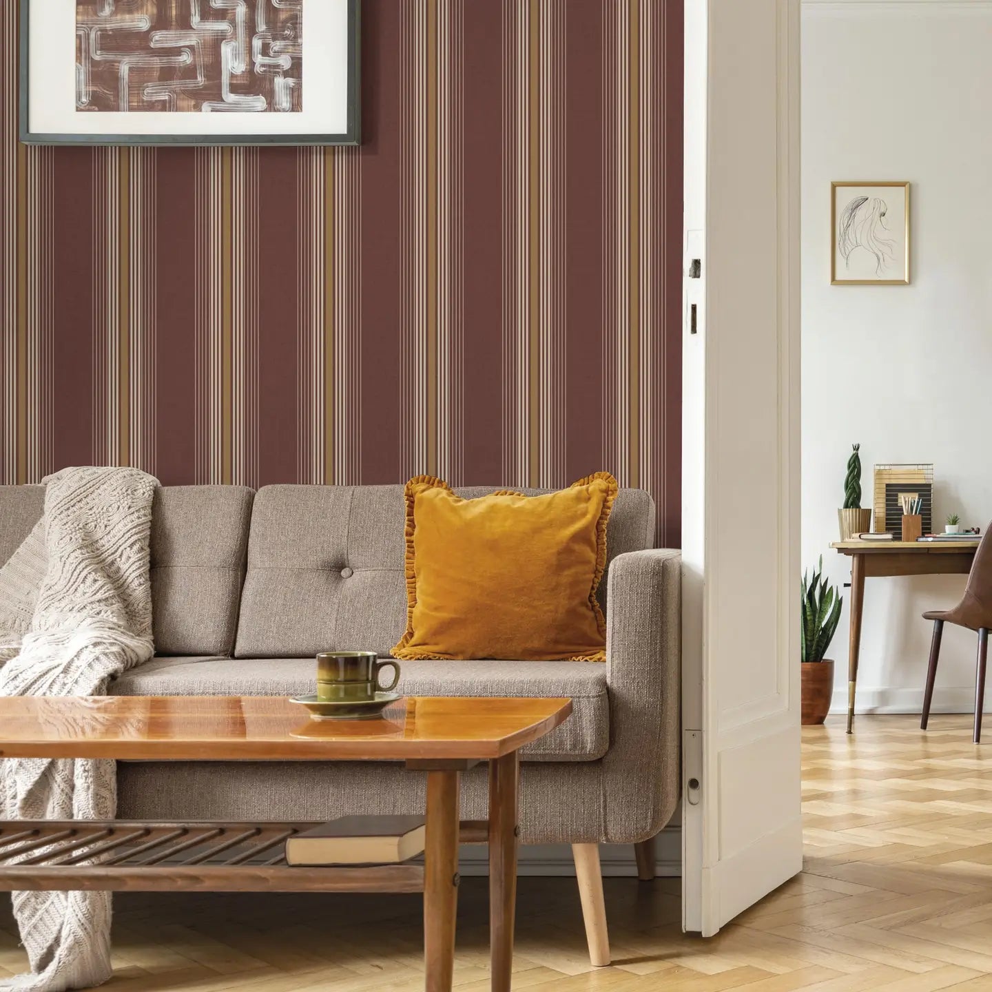 Carta da Parati Oxford Weave Terracotta (53x100 cm)