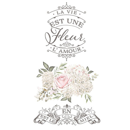 Redesign Decor Transfers – 43x69 cm La Vie Est Une Fleur (in 3 sheets)