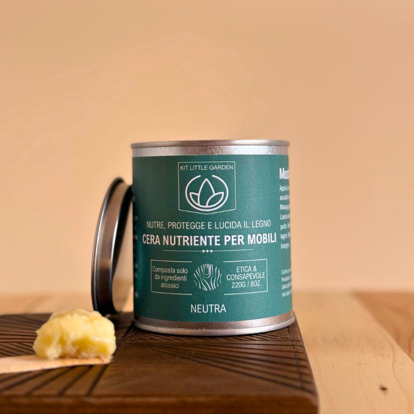 Cera Neutra Nutriente per Mobili Kit Little Garden