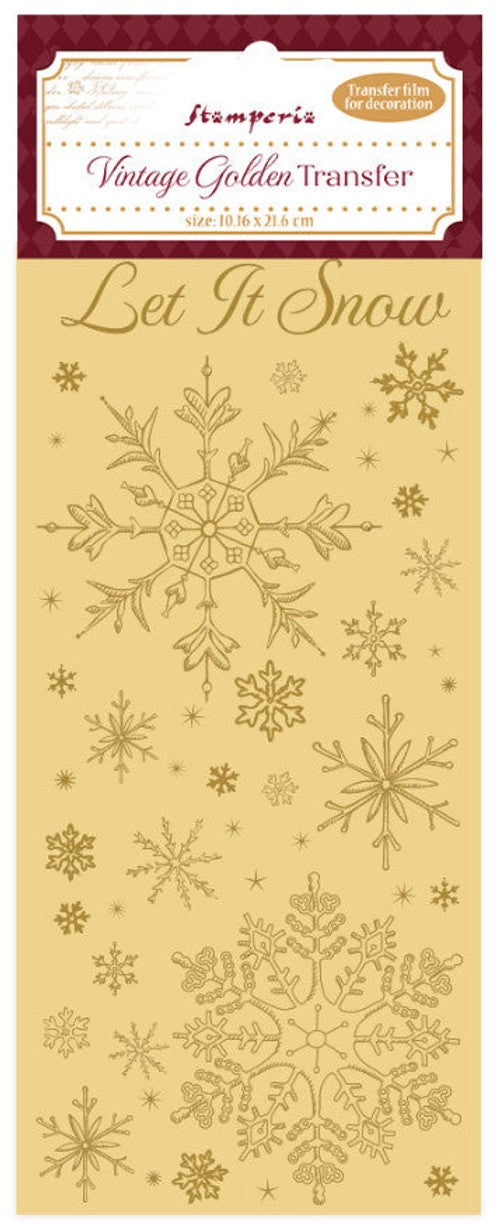 Stamperia - Vintage Golden Transfer cm 10,16x21,6 Let It Snow