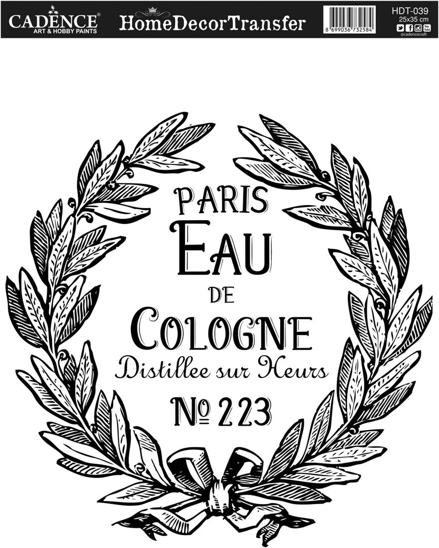 Cadence Home Deco Transfer 25x35 cm - Eau de Cologne