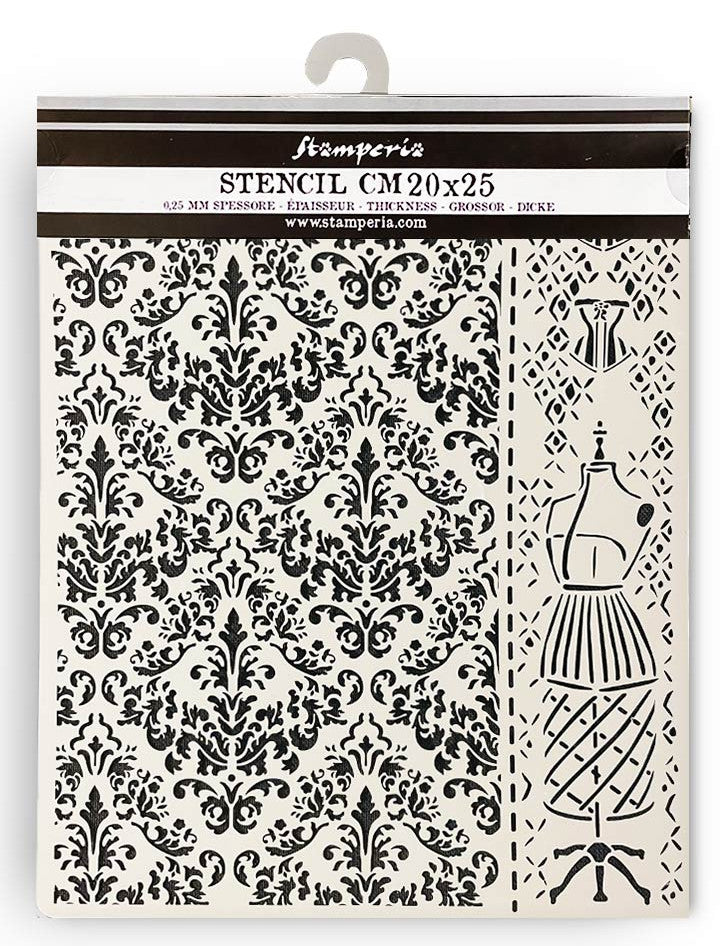 Thick stencil cm 20x25 Brocante Antiques mannequin