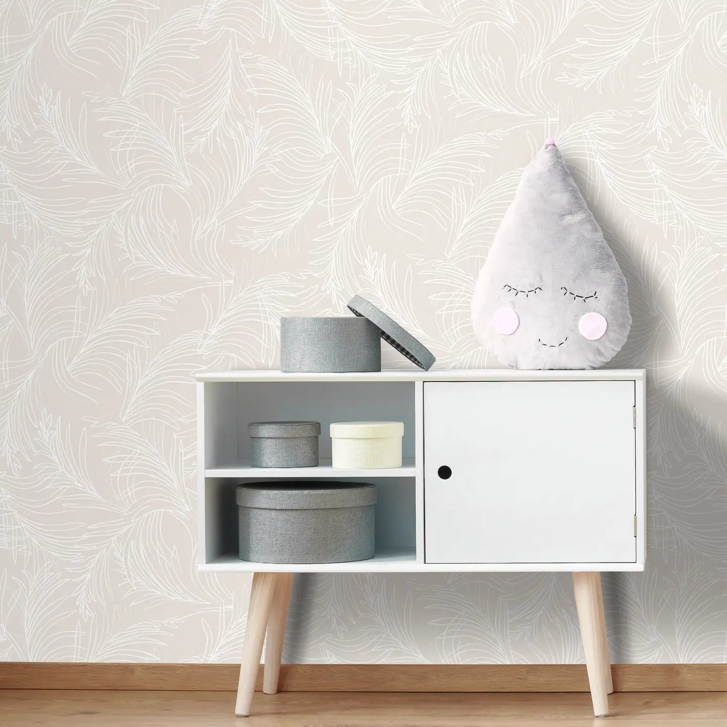 Wallpaper Frosty Fronds Beige (53x100 cm)