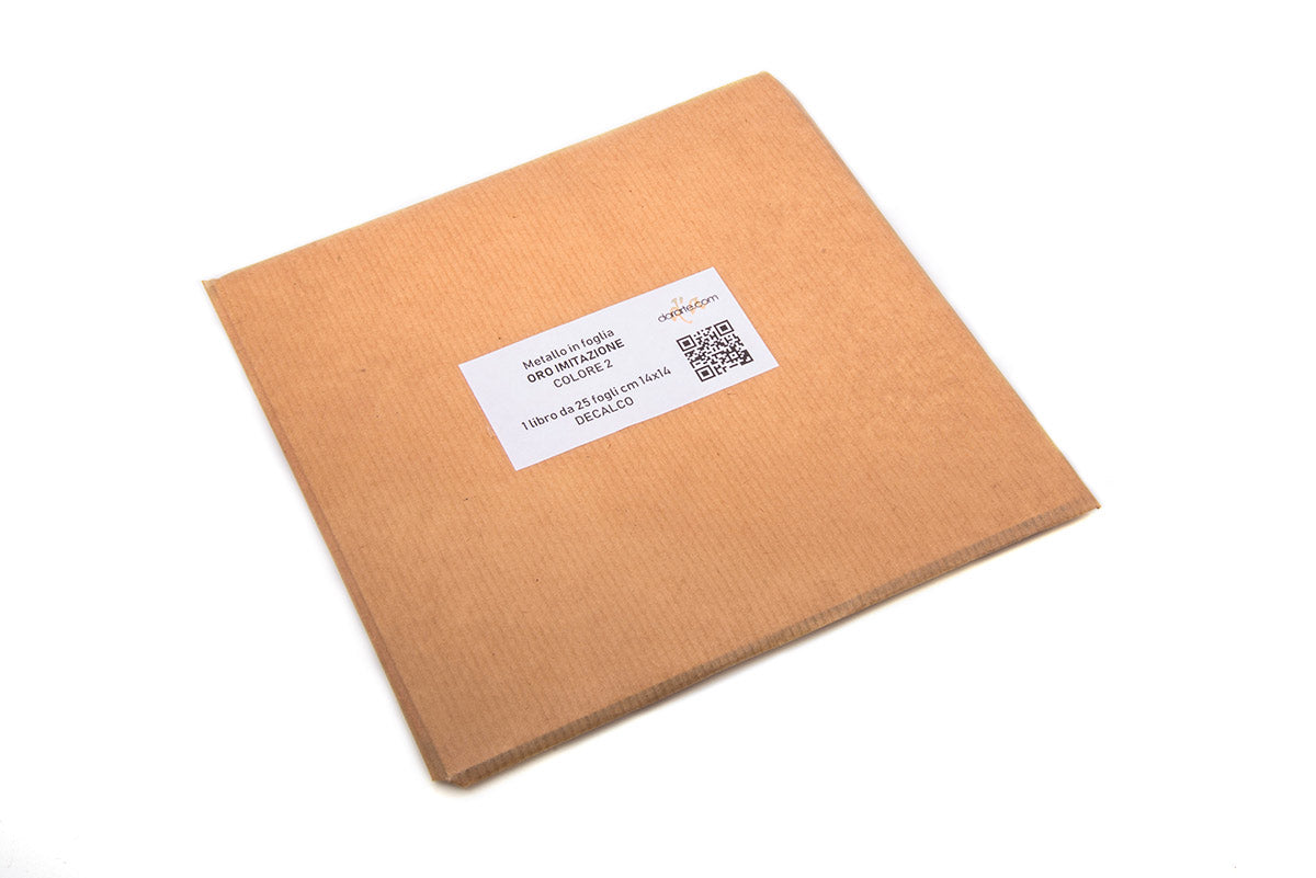 Foglia Oro Imitazione Decalco 14x14 cm Libretto 25 fogli