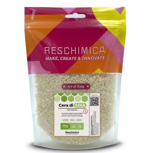 Reschimica - Cera di Soia per Candele, ideale per la realizzazione di candele profumate ed ecologiche (500 gr)