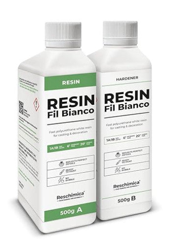 Reschimica - Fil Bianco - Resina Poliuretanica Bianca per fregi e stampi 1kg (500g A + 500g B)