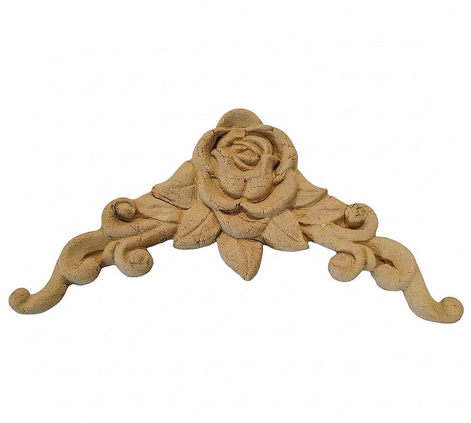Fregio fatto a mano Rosa Barocca 20x11 cm