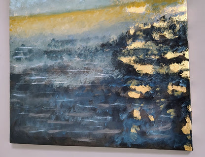 Quadro Canvas Gold Moonlight 77x53 cm