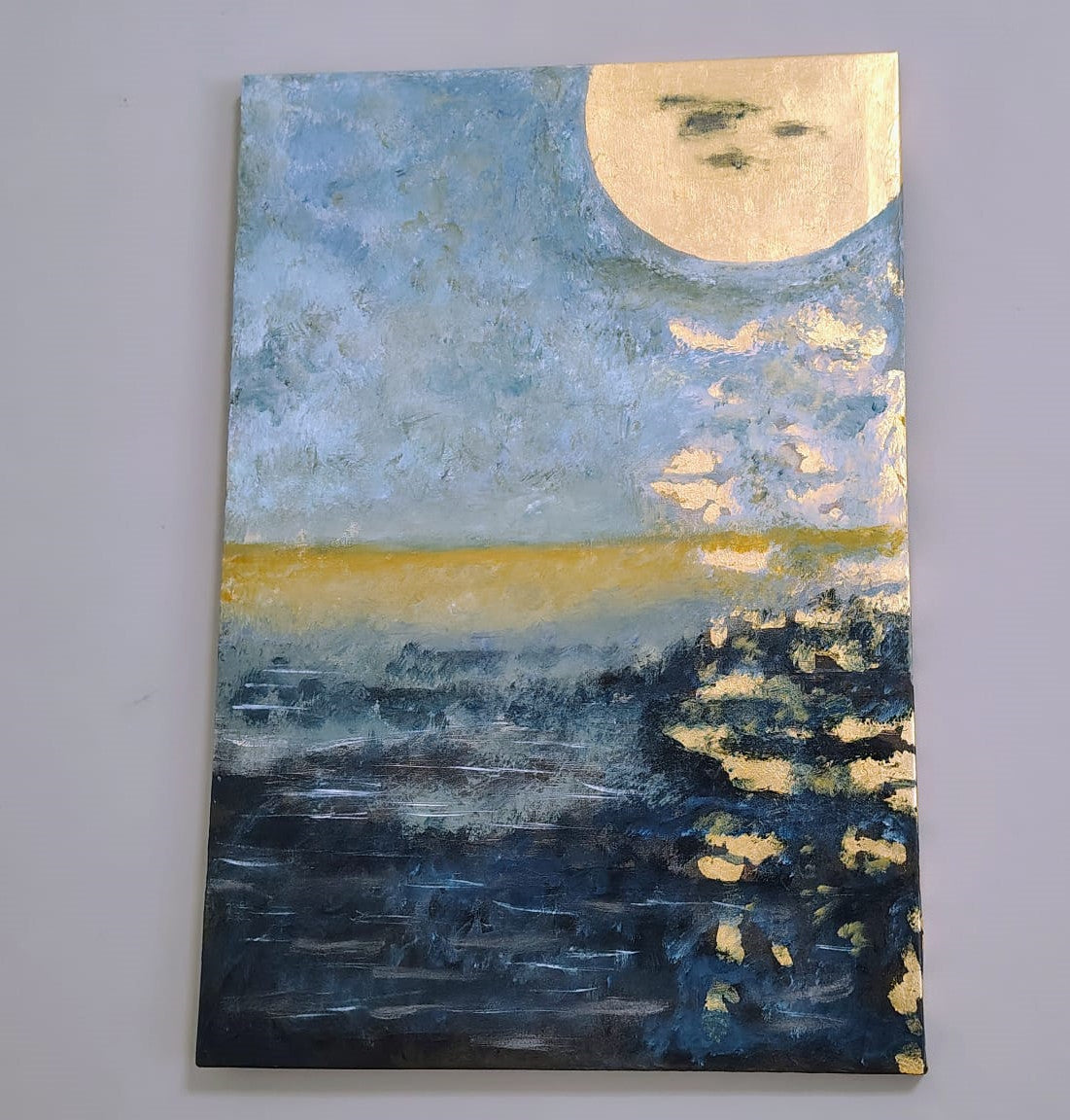 Quadro Canvas Gold Moonlight 77x53 cm