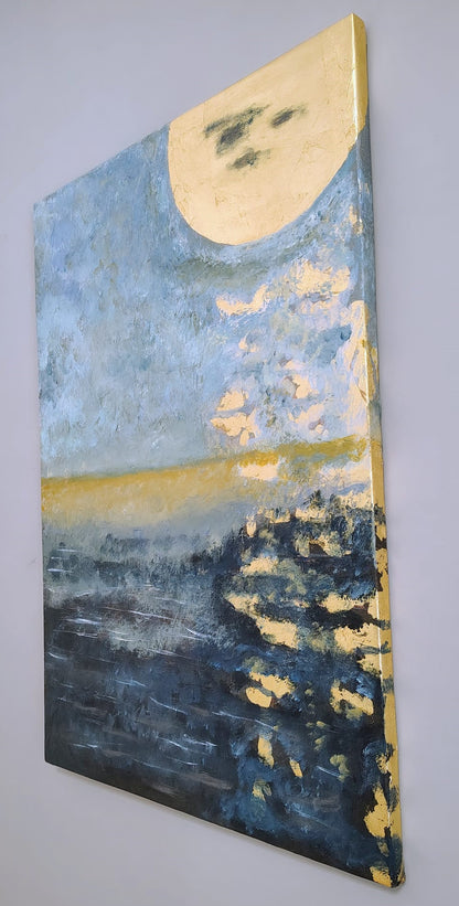 Quadro Canvas Gold Moonlight 77x53 cm