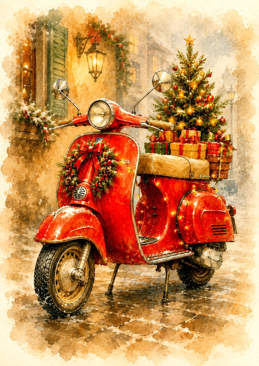 Decoupage MyRestyling - Vintage Christmas Vespa 3