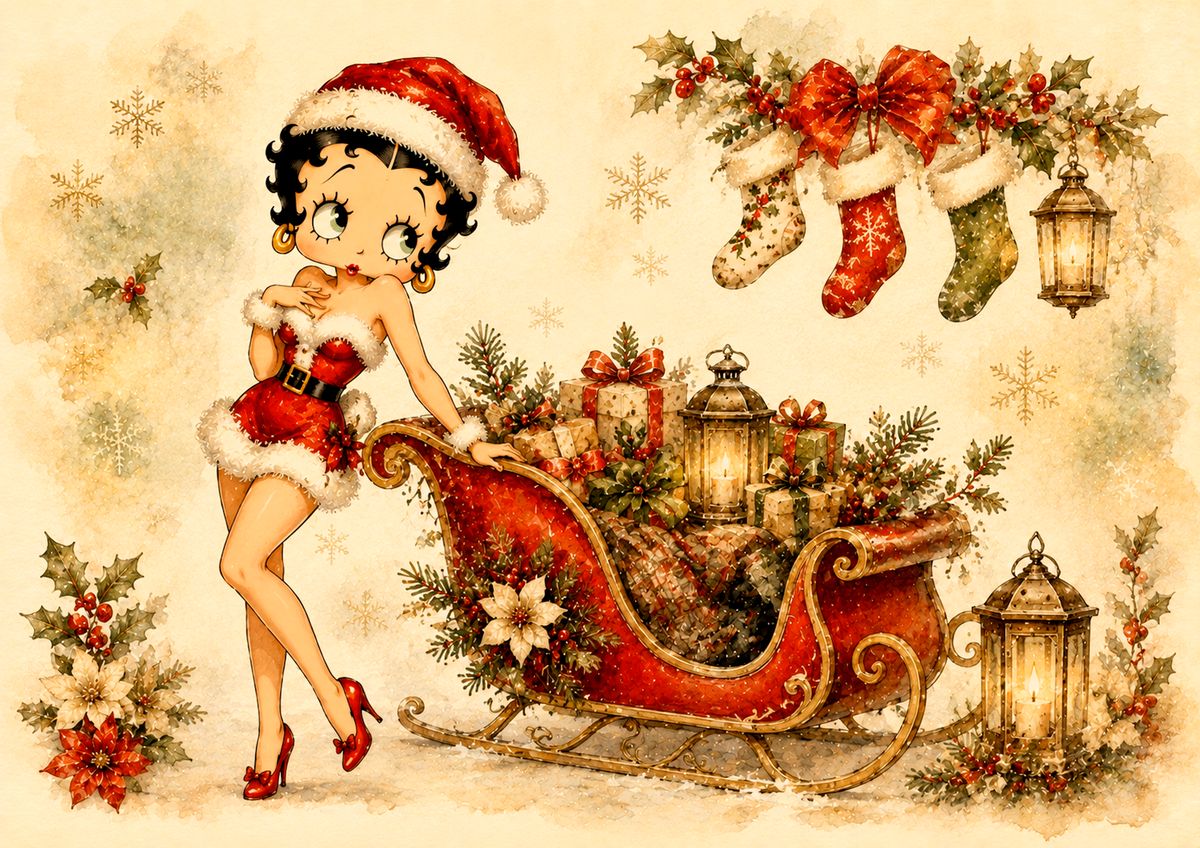 Decoupage MyRestyling - Betty with Santa's Sledge