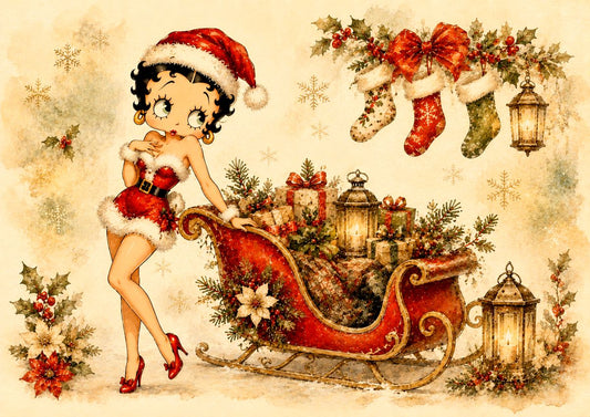 Decoupage MyRestyling - Betty with Santa's Sledge