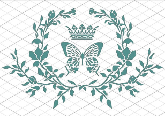 DT Stencil - S325 SHABBY WREATH