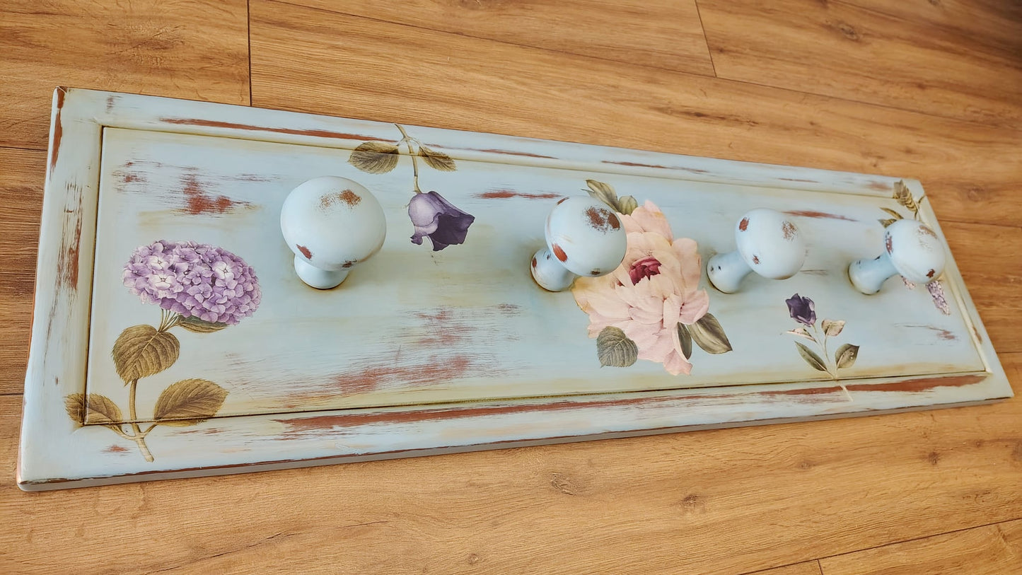 Shabby Floral Coat Hanger