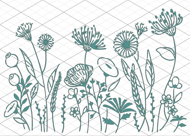 DT Stencil - S388 FLOWERY MEADOW