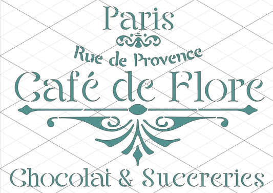DT Stencil - S398 CAFÉ DE FLORE