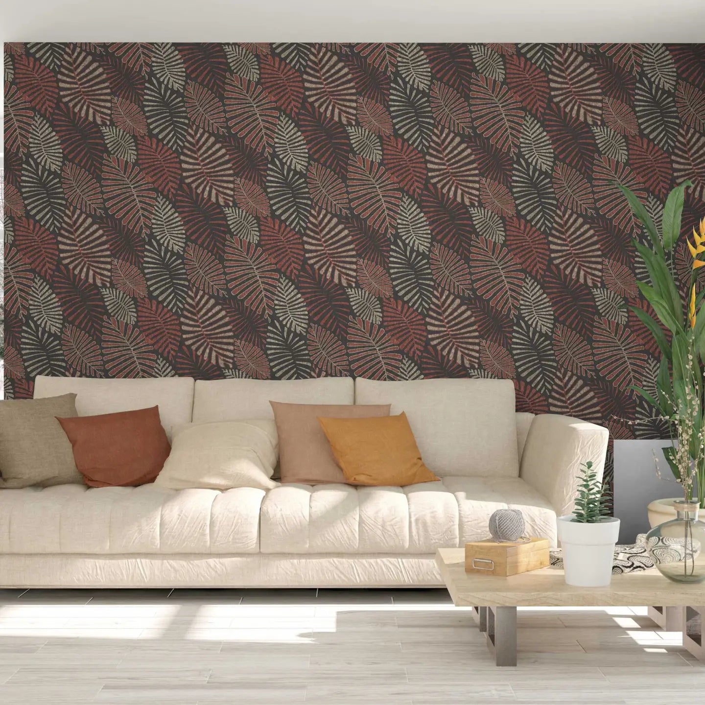 Carta da Parati Indigo Palms Terracotta (53x100 cm)