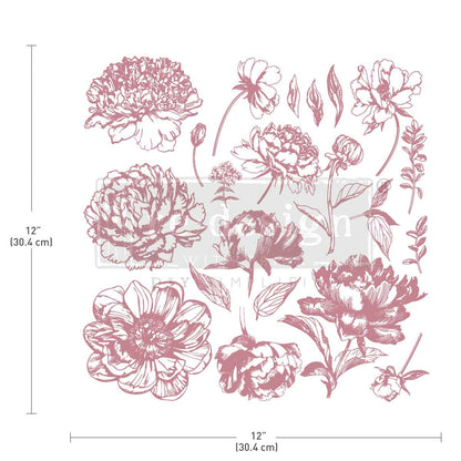 Redesign Timbro Clearly-Aligned Decor - Linear Floral 30,5x30,5 cm