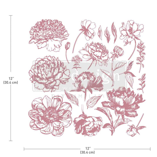 Redesign Timbro Clearly-Aligned Decor - Linear Floral 30,5x30,5 cm