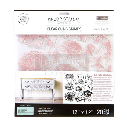 Redesign Timbro Clearly-Aligned Decor - Linear Floral 30,5x30,5 cm