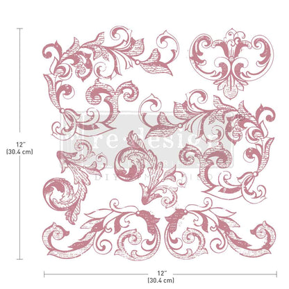 Redesign Timbro Clearly-Aligned Decor  - Elegant Scrolls 30,5x30,5 cm