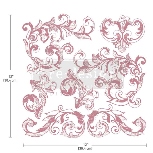 Redesign Timbro Clearly-Aligned Decor  - Elegant Scrolls 30,5x30,5 cm