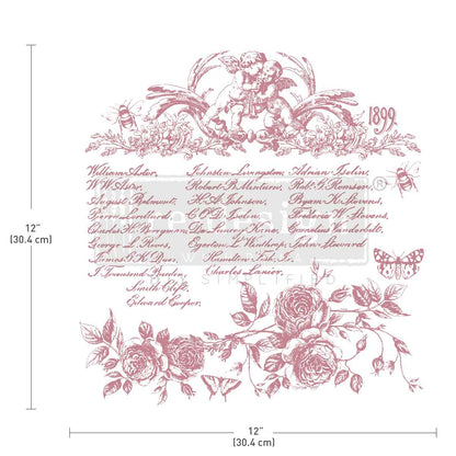 Redesign Timbro Clearly-Aligned Decor  - Floral Script 30,5x30,5 cm