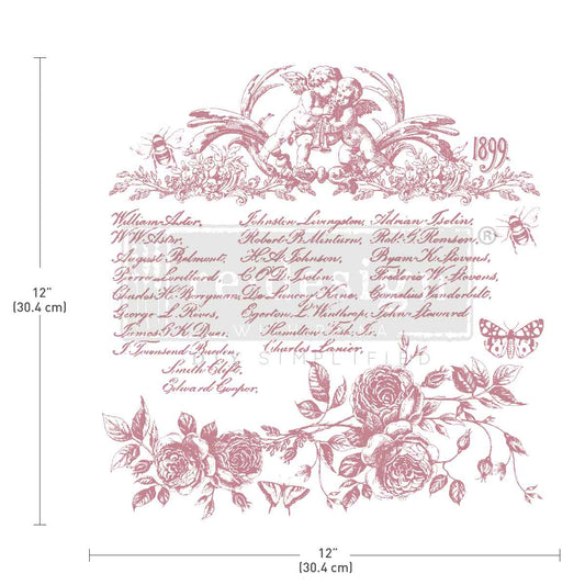 Redesign Timbro Clearly-Aligned Decor  - Floral Script 30,5x30,5 cm