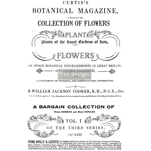 Redesign Decor Transfers – 61x89 cm Botanical Magazine (in 3 sheets)