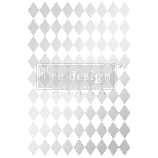Redesign Decor Transfers – Silver Harlequin 61x89 cm (in 2 fogli)