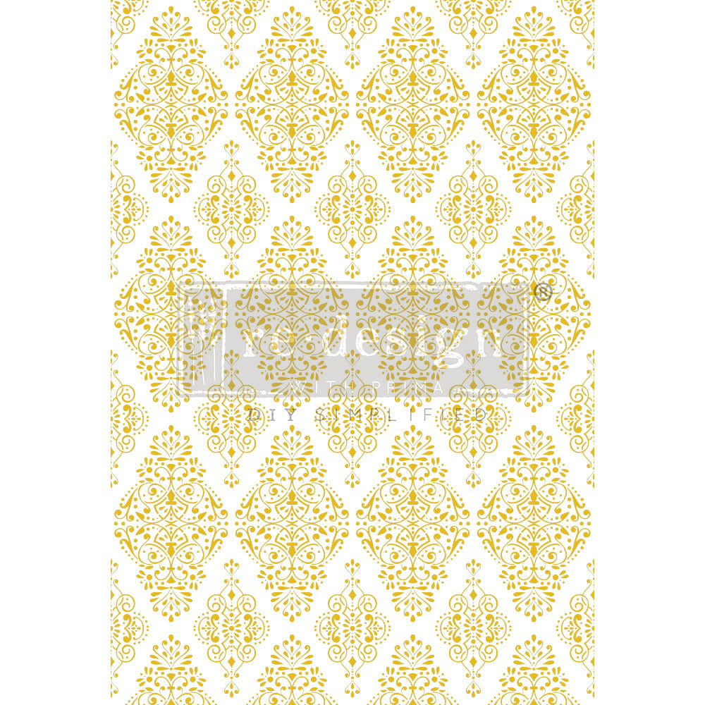 Redesign Decor Transfers –  61x89 cm  Kacha Gold Damask (in 2 fogli)