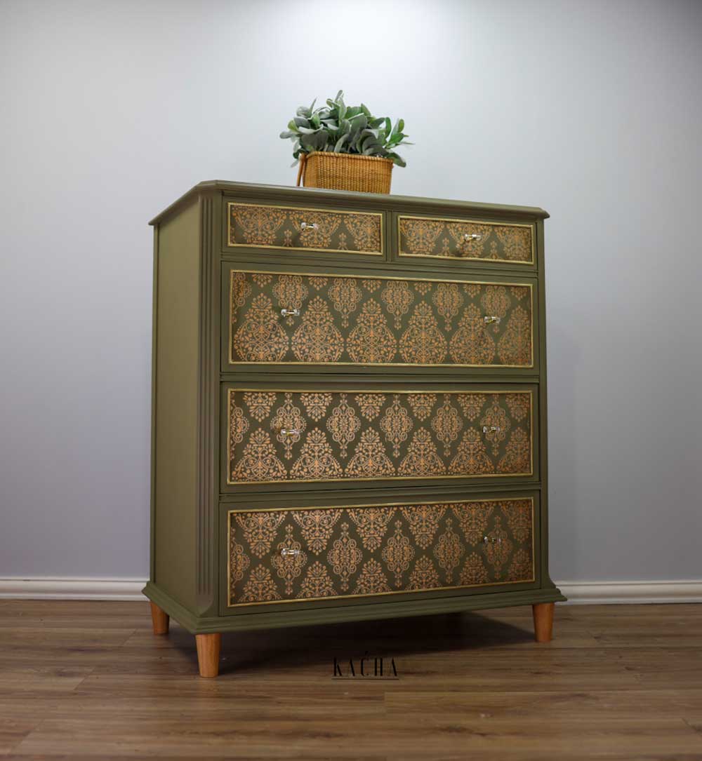 Redesign Decor Transfers –  61x89 cm  Kacha Gold Damask (in 2 fogli)