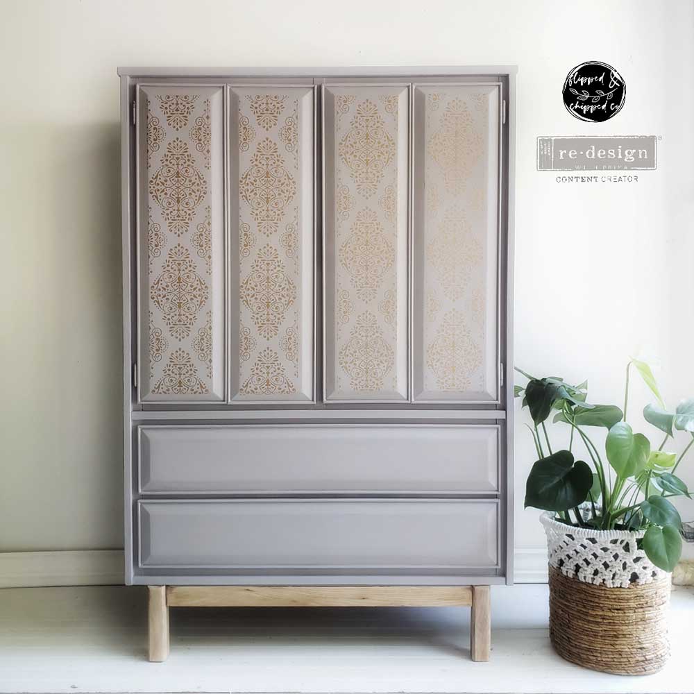 Redesign Decor Transfers –  61x89 cm  Kacha Gold Damask (in 2 fogli)