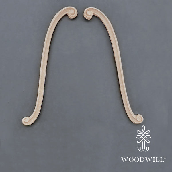 Woodwill - Fregio Winding  Intagliato in Legno 17x1 cm (2 pezzi)