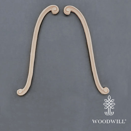 Woodwill - Fregio Winding  Intagliato in Legno 17x1 cm (2 pezzi)