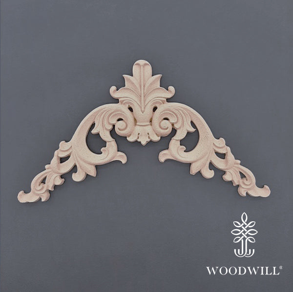 Woodwill - Fregio Angolo  Intagliato in Legno 15x8 cm