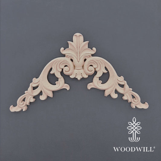 Woodwill - Fregio Angolo  Intagliato in Legno 15x8 cm