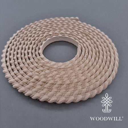 Woodwill - Cordone Bugnato flessibile in legno intagliato 215 cm x 0,5 cm