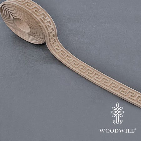 Woodwill - Cordone Greche flessibile in legno intagliato 215 cm x 2,1 cm