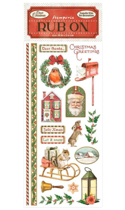Stamperia - Rub on cm 10,16x21,6 Classic Christmas
