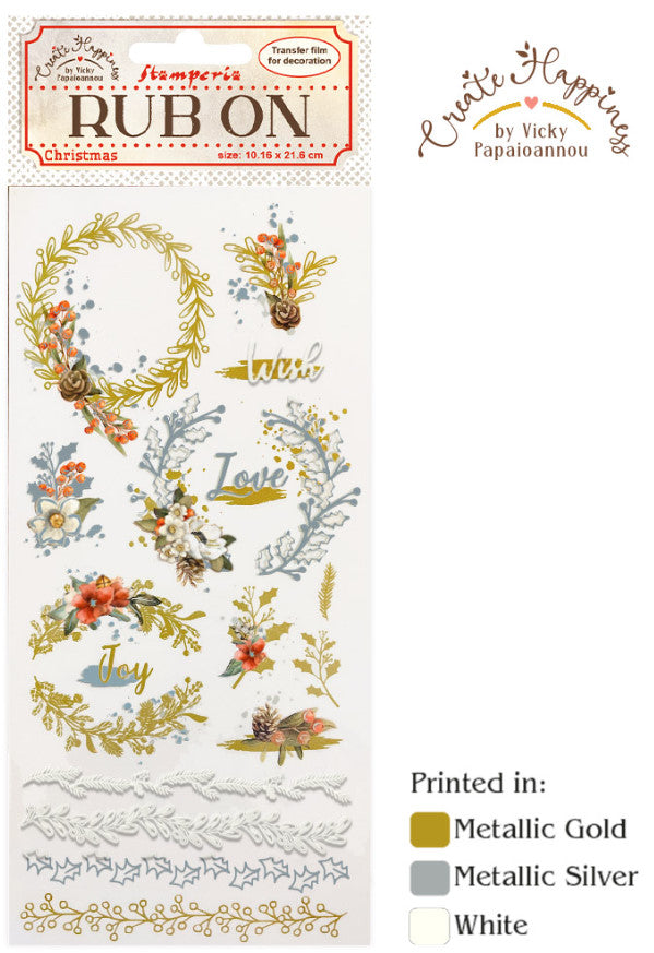 Stamperia - Rub on cm 10,16x21,6 Create Happiness Christmas Ghirlande