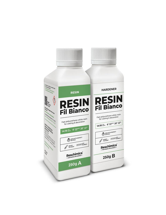 Reschimica - Fil Bianco - Resina Poliuretanica Bianca per modellismo 500g (250g A + 250g B)