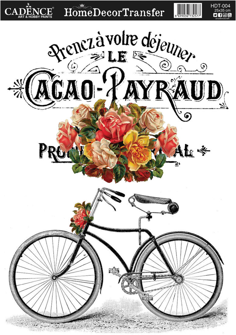 Cadence Home Deco Transfer 25x35 cm - Bicycle