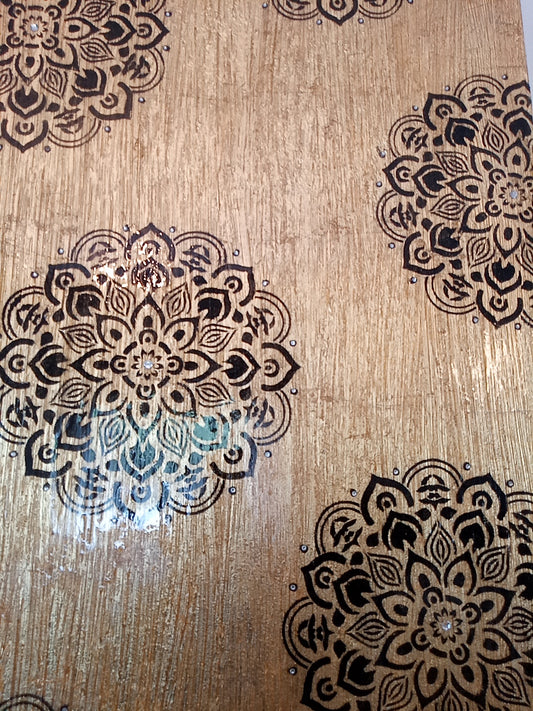 Quadro Canvas Gold Mandala - Opera Materica con Foglia Oro e Resina Epossidica 95x55cm