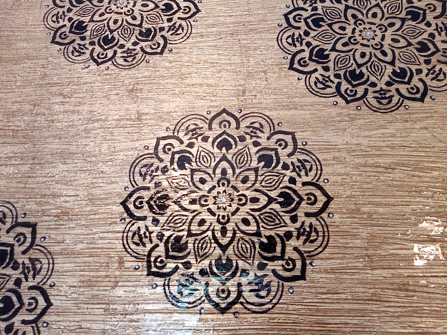 Quadro Canvas Gold Mandala - Opera Materica con Foglia Oro e Resina Epossidica 95x55cm