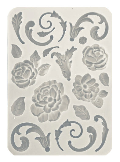 Stamperia - Stampo in silicone A5 Brocante Antiques fiori e decoro