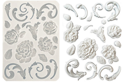 Stamperia - Stampo in silicone A5 Brocante Antiques fiori e decoro