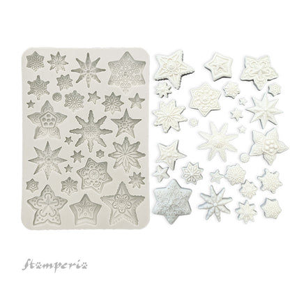 Stamperia - Stampo in silicone A5  Gear up for Christmas Stelle