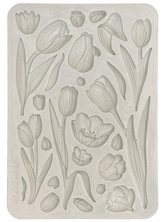 Stamperia - Stampo in silicone A5 Art of Traveling Tulipani